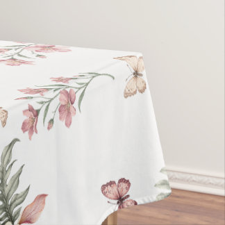 Enchanted Butterfly Garden Romantic Floral Pattern Tischdecke
