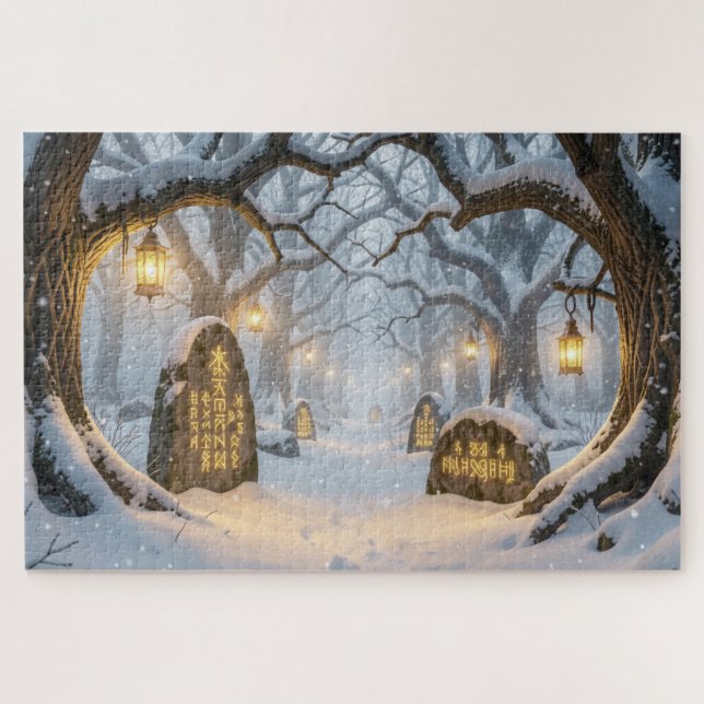 Enchanted Celtic Winter Forest Jigsaw Puzzle (Horizontal)