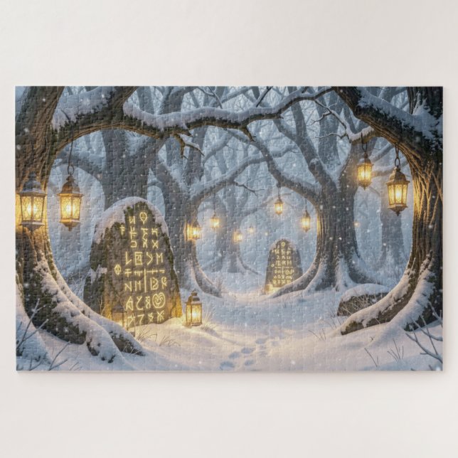 Enchanted Celtic Winter Forest Jigsaw Puzzle (Horizontal)