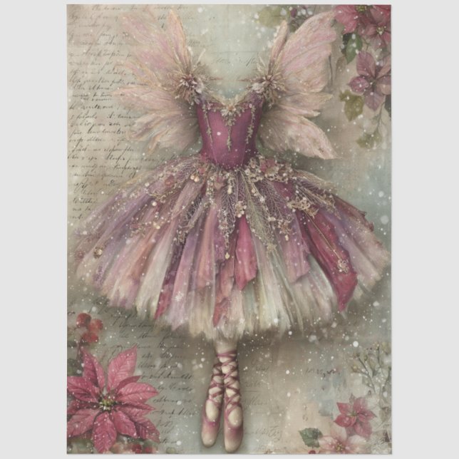 Enchanted Christmas Fairy Ballerina Art Decoupage Seidenpapier (Vorderseite)