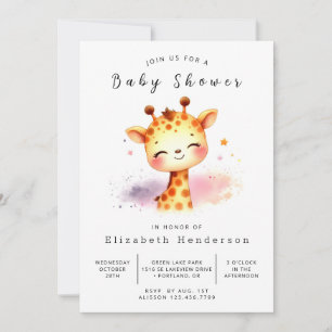 Enchanted Custom Giraffe Baby Shower Einladung