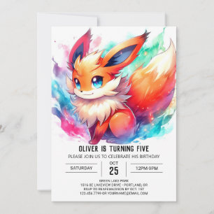 Enchanted Digital Fox Geburtstag Einladung
