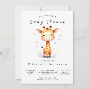 Enchanted Digital Giraffe Baby Shower Einladung