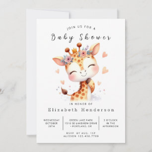 Enchanted Digital Giraffe Baby Shower Einladung