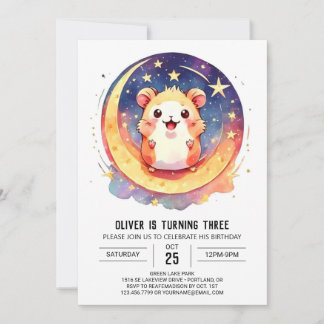 Enchanted Digital Hamster Geburtstag Einladung