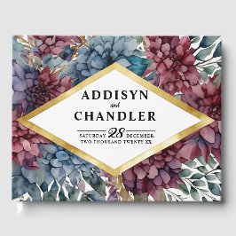 Enchanted Elegance Jewel Toned Floral Wedding Gästebuch