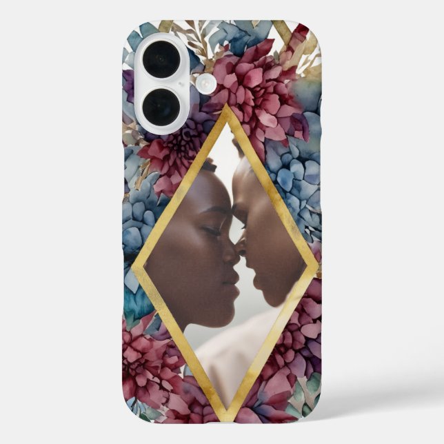 Enchanted Elegance Jewel Toned Floral Wedding iPhone 16 Hülle (Rückseite)