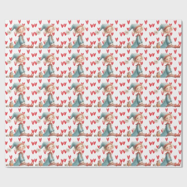 Enchanted Elf | North Pole Christmas  Geschenkpapier (Flach)