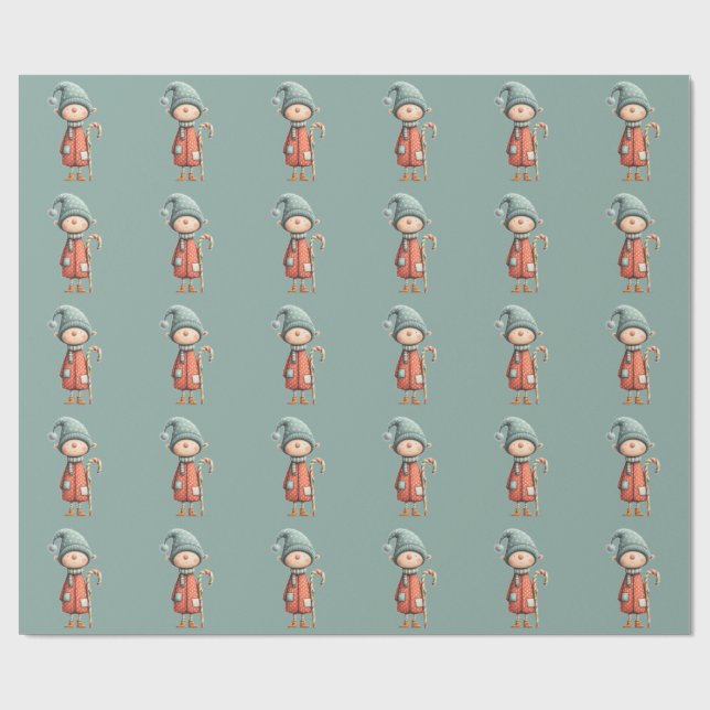 Enchanted Elf | North Pole Christmas  Geschenkpapier (Flach)