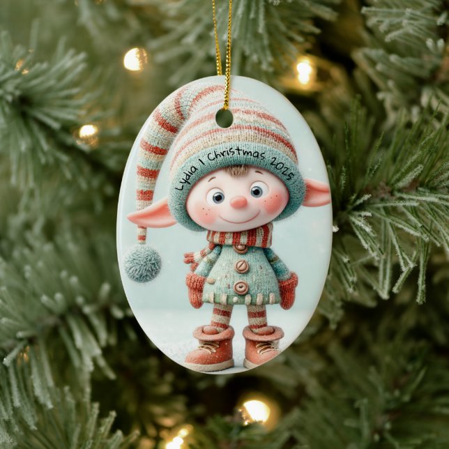 Enchanted Elf | North Pole Christmas Magic Keramik Ornament (Baum)