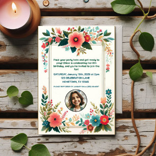 Enchanted Fairy Floral Geburtstagseinladung von Ki Einladung
