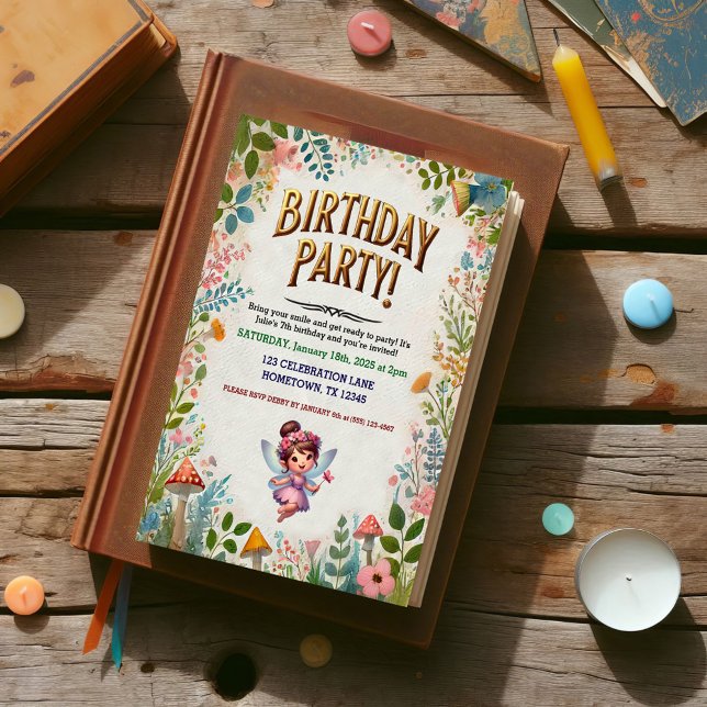 Enchanted Fairy Floral zum Geburtstag Einladungen (Von Creator hochgeladen)