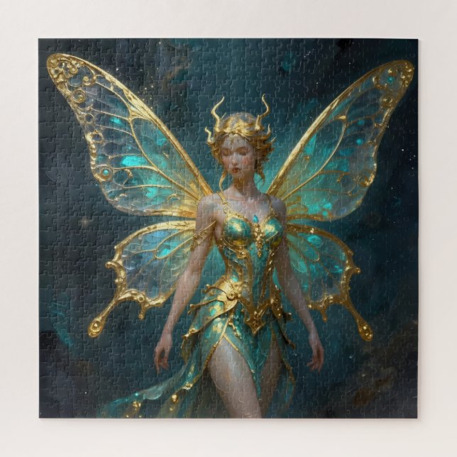 Enchanted Fairy in Gold and Turquoise  (Vertikal)