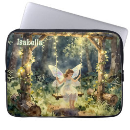 Enchanted Fairy on a Swing in a Magical Forest Laptopschutzhülle