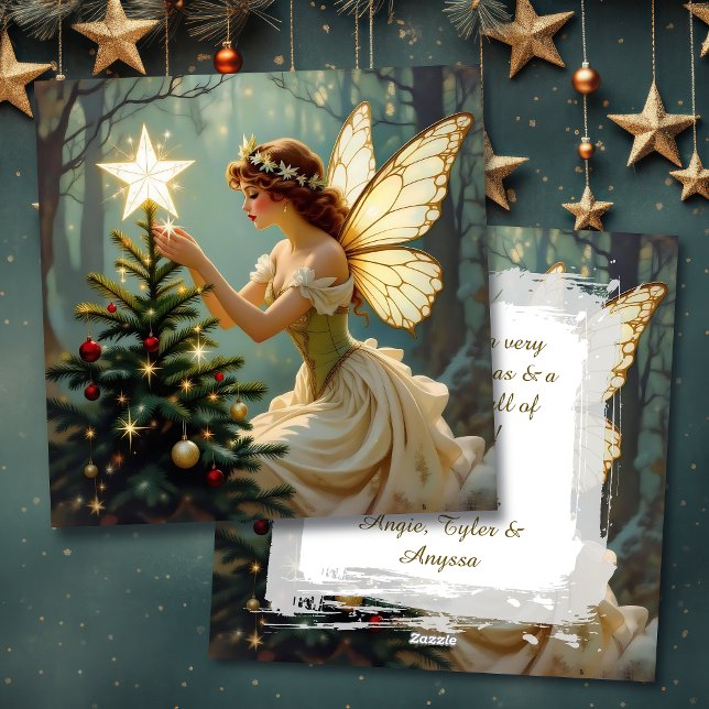 Enchanted Fairy Personalized Christmas Feiertagskarte (Von Creator hochgeladen)
