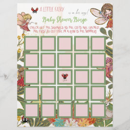Enchanted Fairy Whimsical Ladybug Baby Bingo Game Flyer