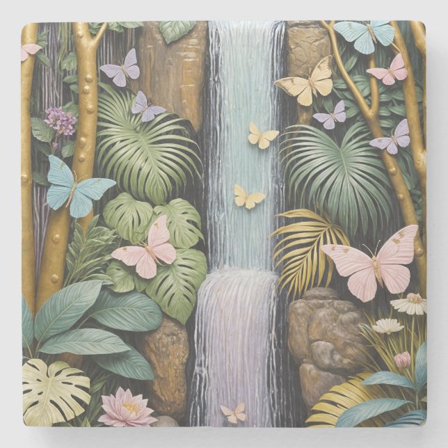Enchanted Falls Oasis Steinuntersetzer (Vorderseite)