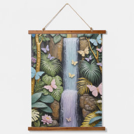 Enchanted Falls Oasis Wandteppich Mit Holzrahmen