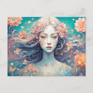 Enchanted Flower Nymph in Bloom Postkarte