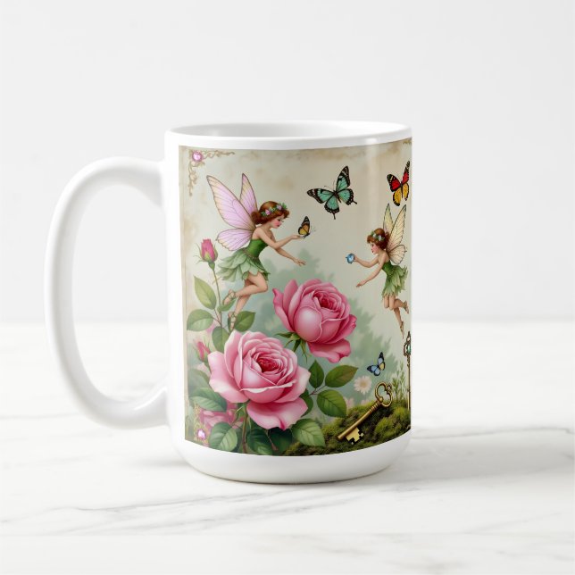 Enchanted Flroral Fairies Garden Kaffeetasse (Links)