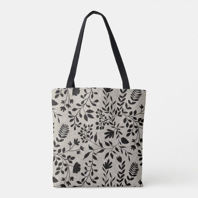 Enchanted Foliage Pretty Floral Garden Pattern Tasche (Rückseite)