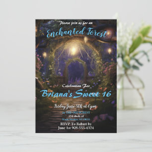 Enchanted Forest Archway Sweet 16 Invitations
