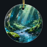 Enchanted Forest Ceramic Ornament<br><div class="desc">Beautiful enchanted forest ceramic ornament featuring a dreamy woodland scene with glowing water,  sun rays,  mossy trees,  and a magical fantasy atmosphere. Perfect for holiday decor,  Christmas trees,  nature lovers,  fantasy fans,  and elegant seasonal decorations. A peaceful and enchanting design that adds a soft magical touch to any space.</div>
