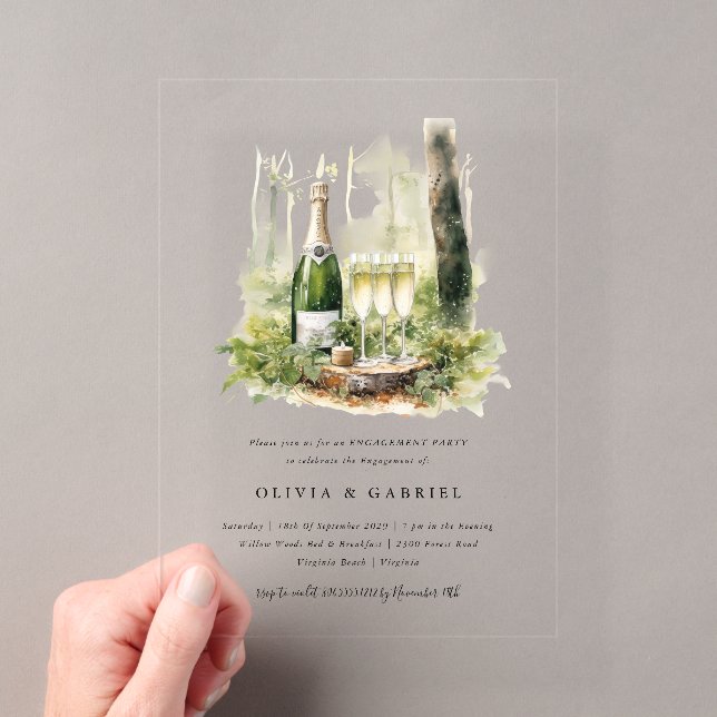Enchanted Forest Elegant Engagement Party  Acryleinladungen (Insitu (Handheld))