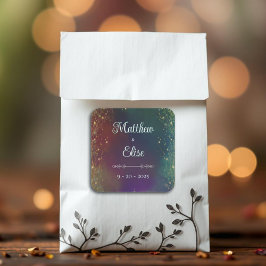 Enchanted Forest Fairy Lights Fantasy Wedding Quadratischer Aufkleber