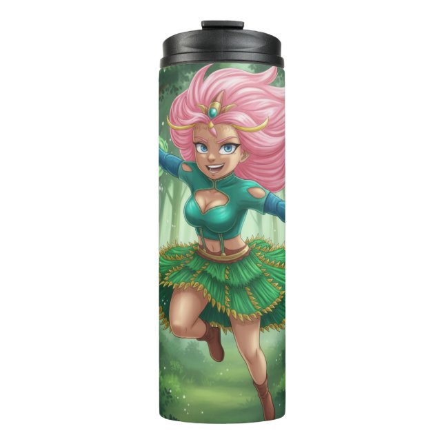 Enchanted Forest Sprint – Anime Fantasy Character  Thermosbecher (Vorderseite)