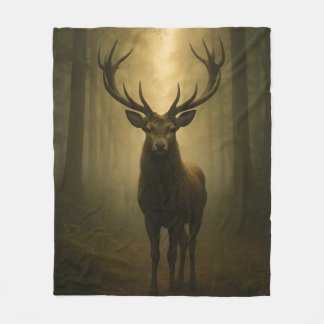 Enchanted Forest Stag – Ethereal Wildlife Art Fleecedecke
