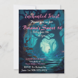 Enchanted Forest Sweet 16 Invitation