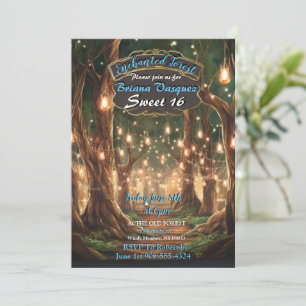 Enchanted Forest Sweet 16 Invitation