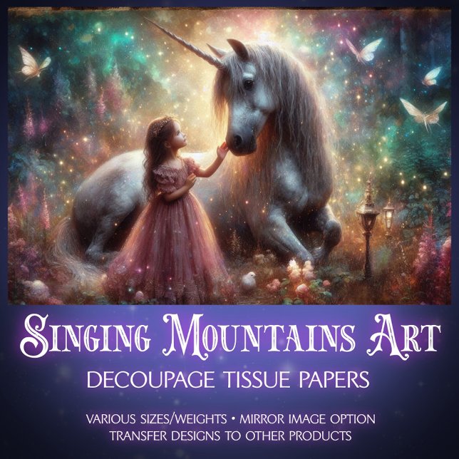 Enchanted Forest Unicorn And Girl Decoupage  Seidenpapier (Von Creator hochgeladen)