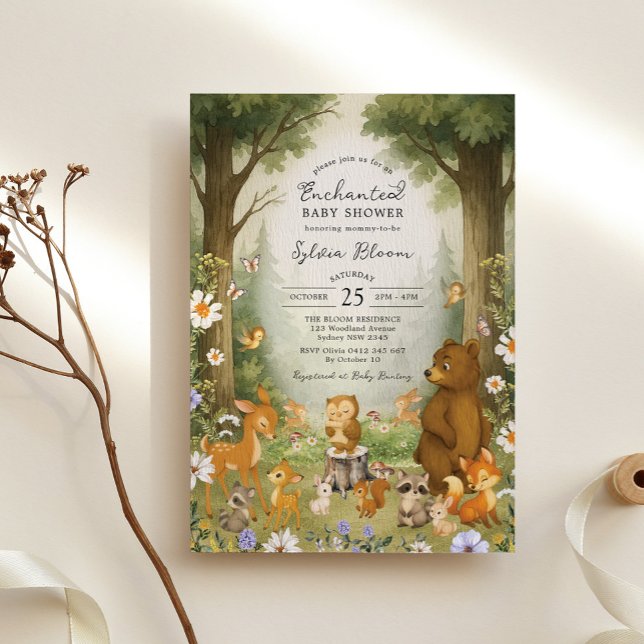 Enchanted Forest Woodland Storybook Baby Shower Einladung (Von Creator hochgeladen)