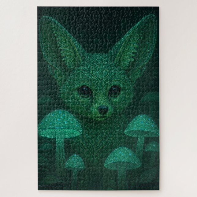 Enchanted Fox & Bioluminescent Mushrooms Fairycore (Vertikal)