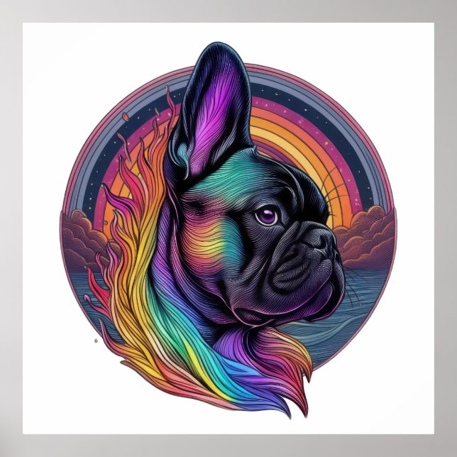 Enchanted Frenchie Unicorn Poster (Vorne)