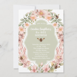 Enchanted Garden Baby Bee Shower Einladung