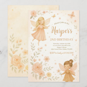 Enchanted Garden Fairy Birthday Einladung