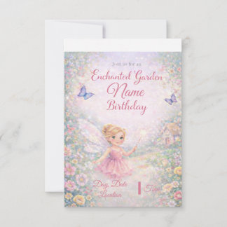 Enchanted Garden Fairy Birthday Invitations