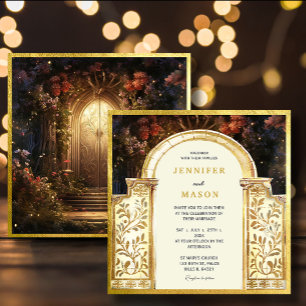 Enchanted Garden Gate Wedding Einladung