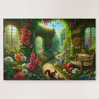 Enchanted Garden Path Lush Floral Scenery