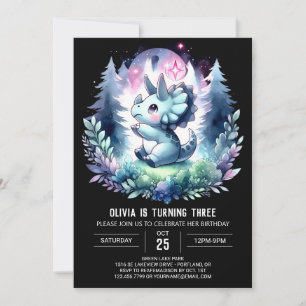 Enchanted Girly Triceratops Geburtstag Einladung