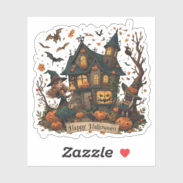 Enchanted Haunted House Halloween Aufkleber