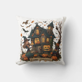 Enchanted Haunted House Halloween Kissen