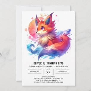 Enchanted Kids Fox Birthday Einladung