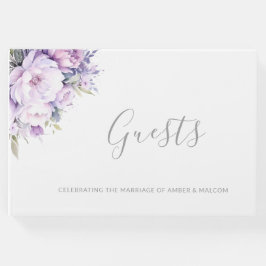 Enchanted Lavender Purple Floral Wedding Gästebuch