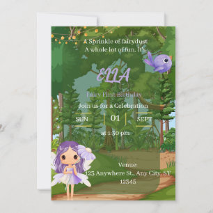 Enchanted Lila Fairy Birthday Einladung