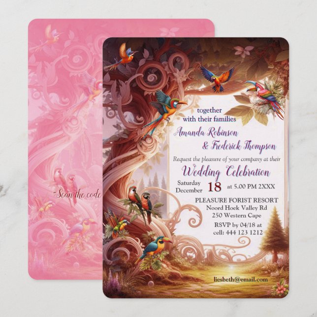 Enchanted Magical Fantasy Creations Einladung (Vorne/Hinten)
