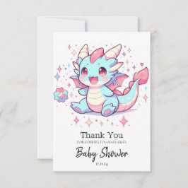 Enchanted Majestic Dragon Baby Shower Dankeskarte